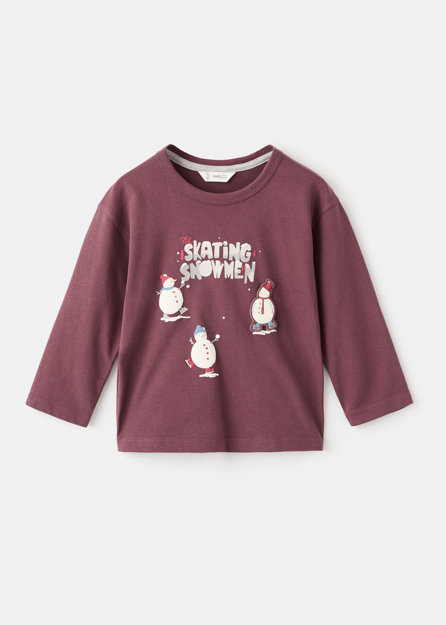 Decorative patches T-shirt — Maroon