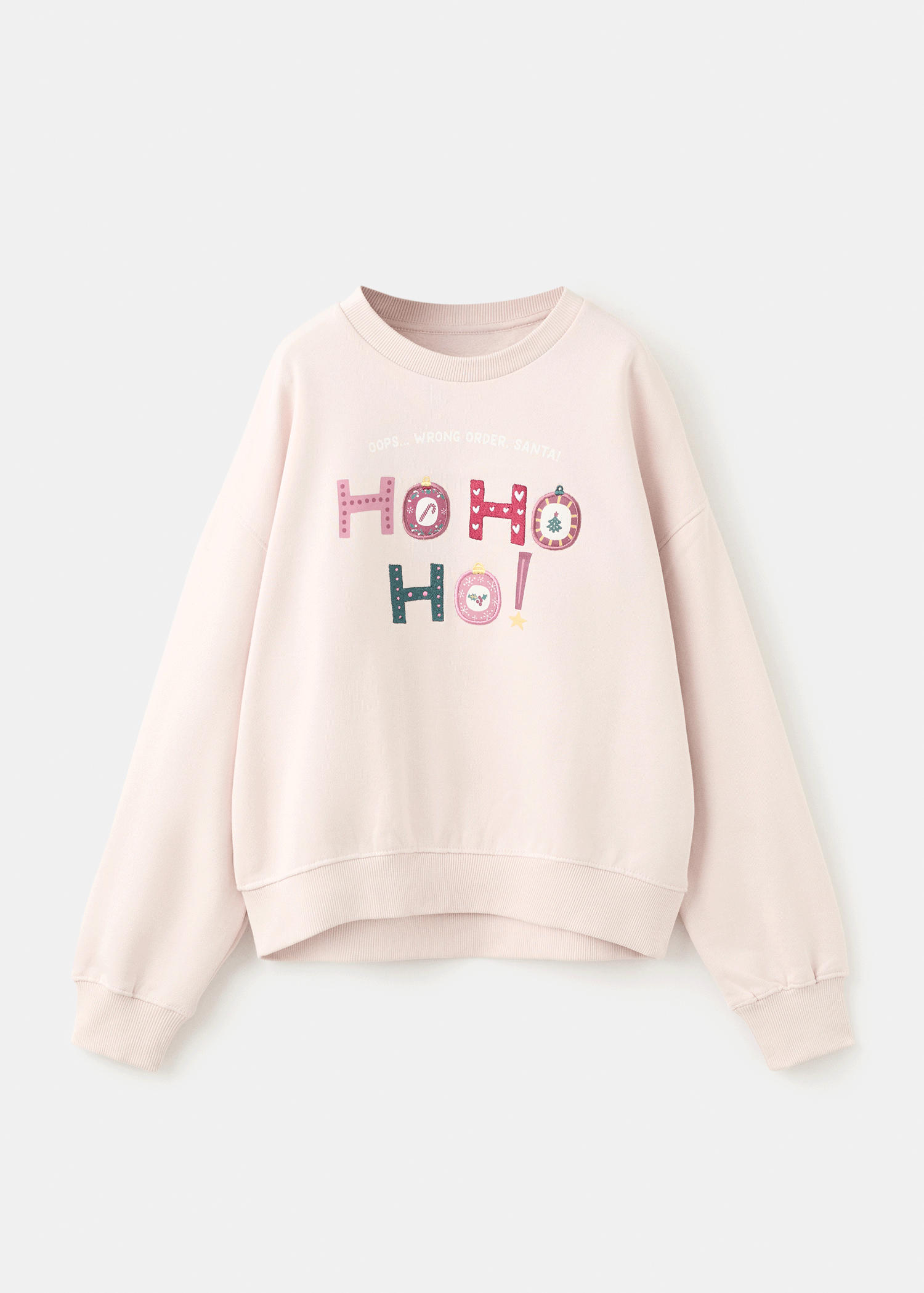 Embroidered cotton sweatshirt — Pink