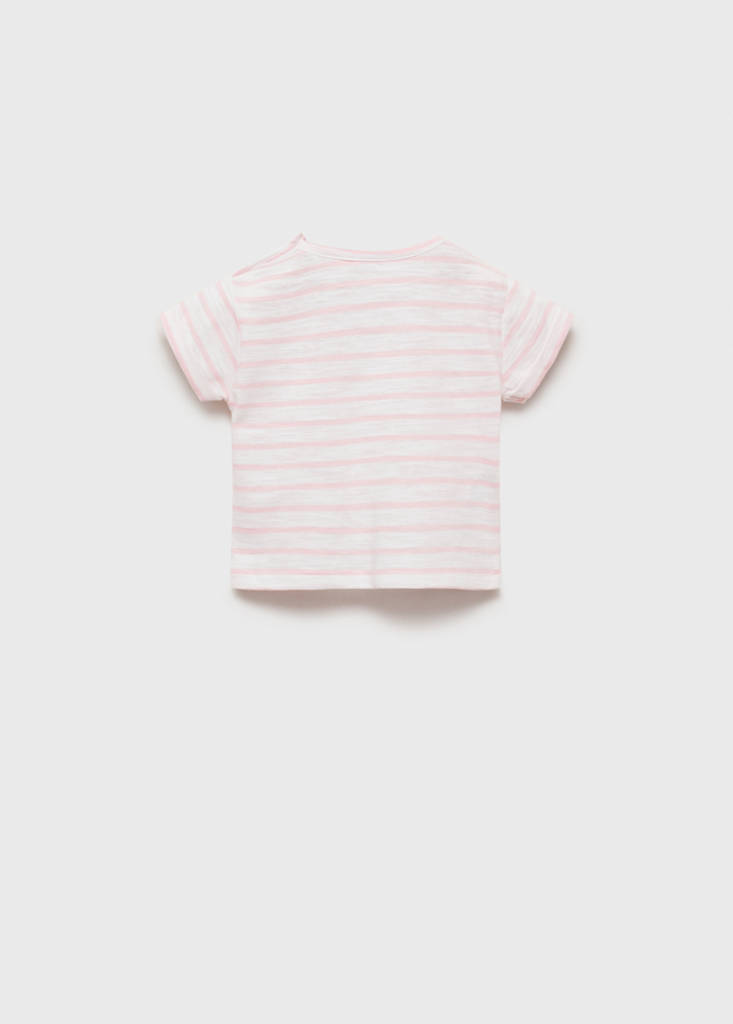 Striped cotton T-shirt — Light Pink