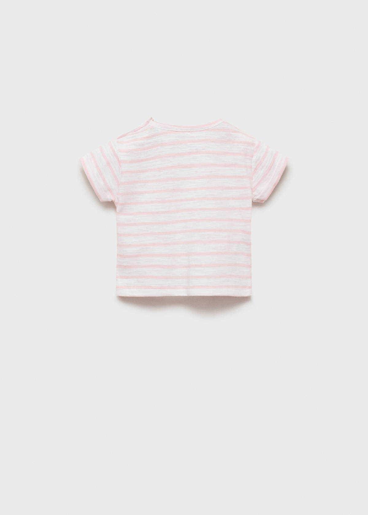 Striped cotton T-shirt — Light Pink