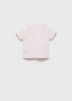 Striped cotton T-shirt — Light Pink 3