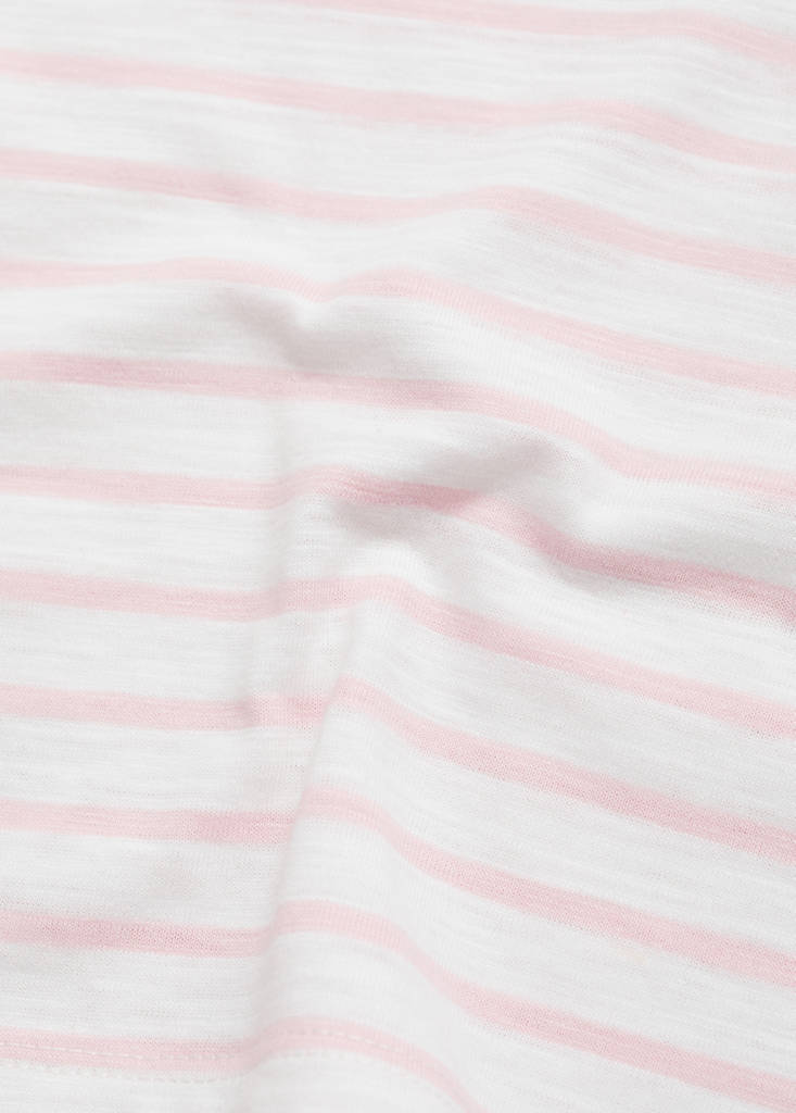Striped cotton T-shirt — Light Pink