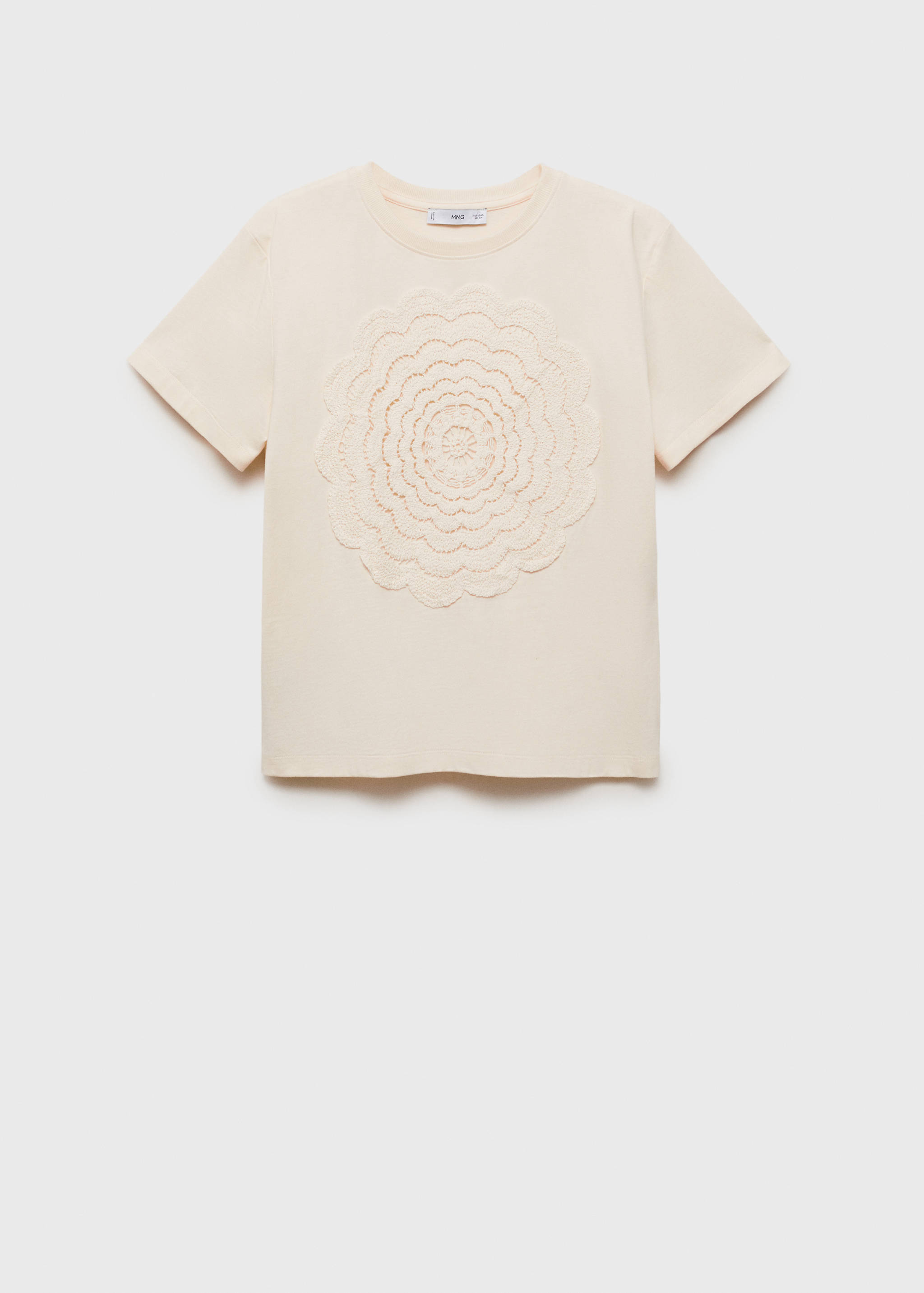 Crochet floral embroidered t-shirt - Article without model