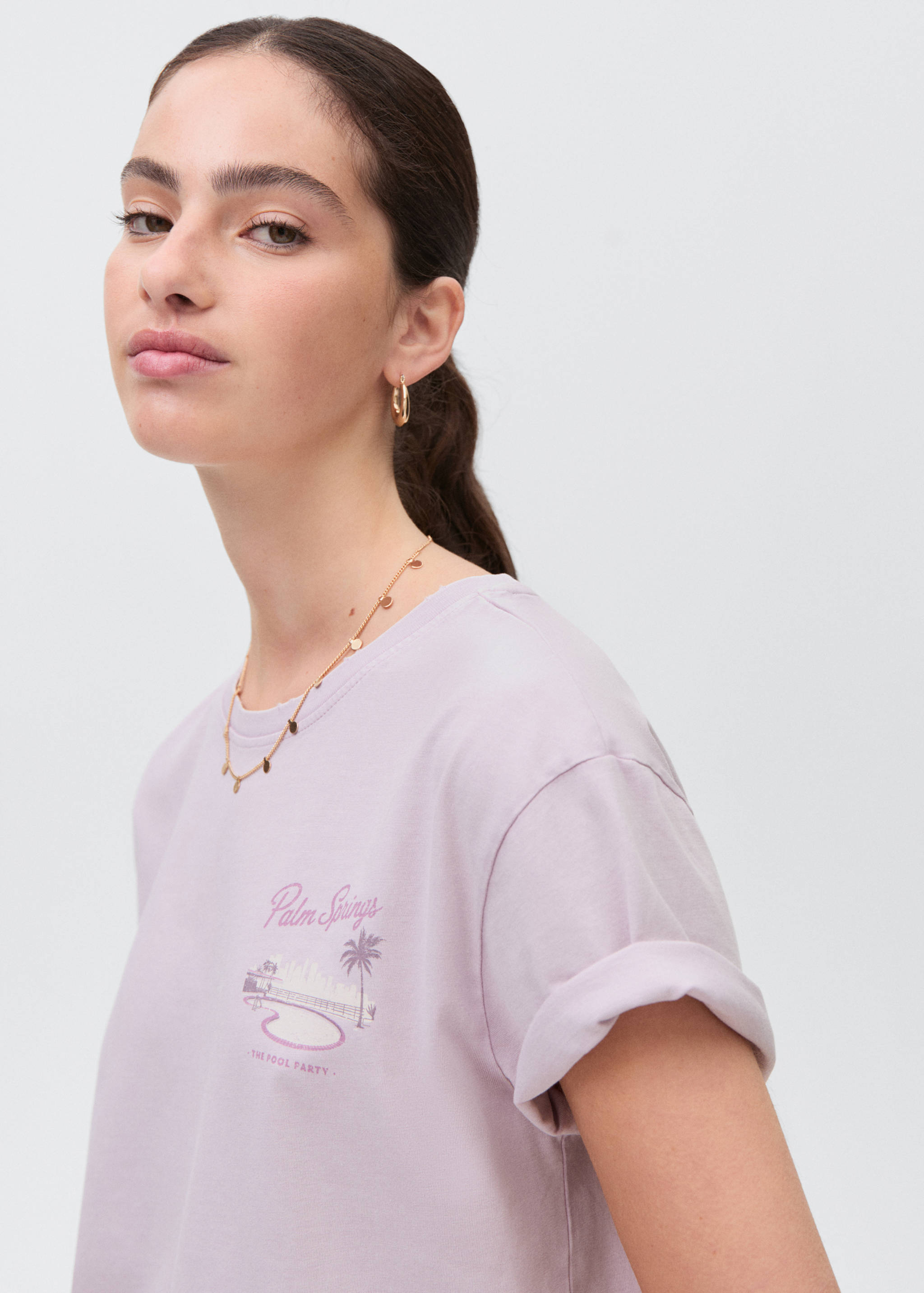 تي شيرت بأكمام قصيرة نمط مطبوع - تفاصيل المنتج 1