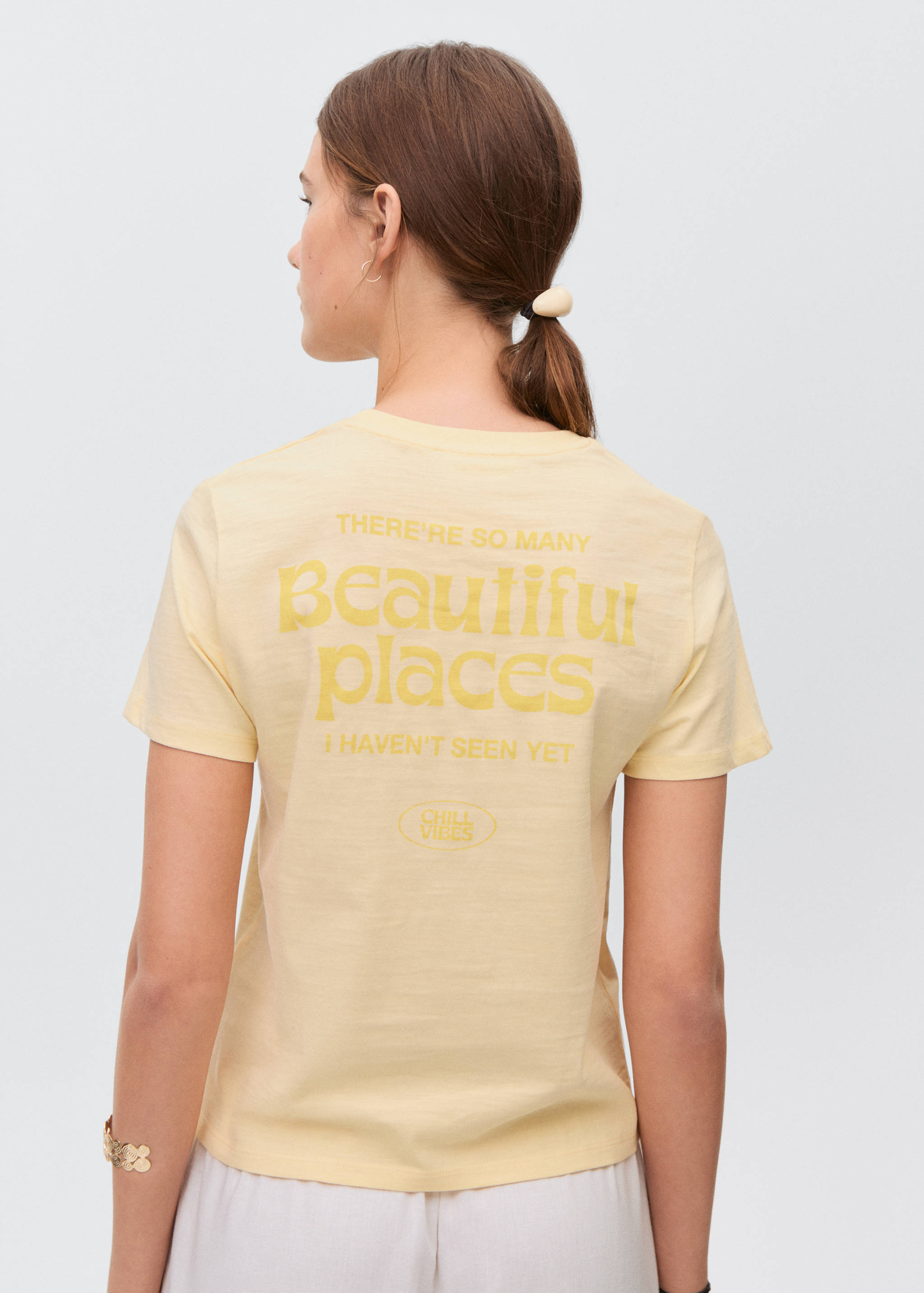 Printed cotton-blend T-shirt - Reverse of the article