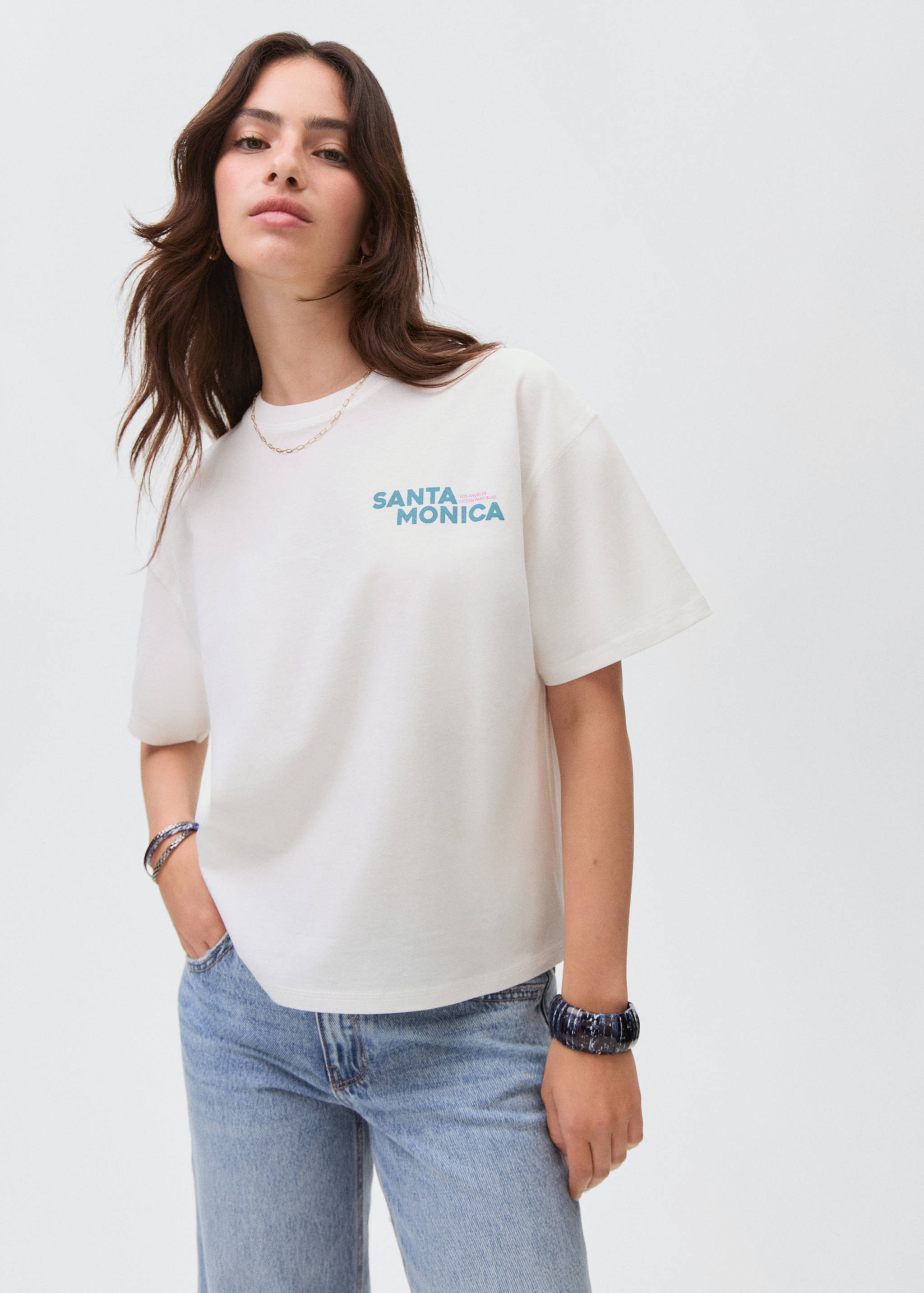 Kısa kollu desenli tişört - Orta plan