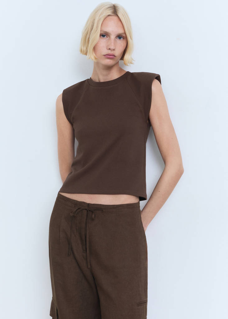 Shoulder pad t-shirt — Chocolate