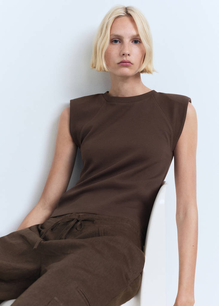 Shoulder pad t-shirt — Chocolate