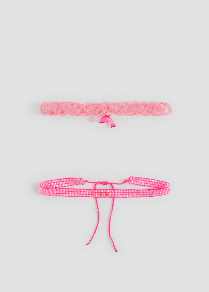 MANGO KIDS - Lot 2 colliers rose - Taille unique - Fille