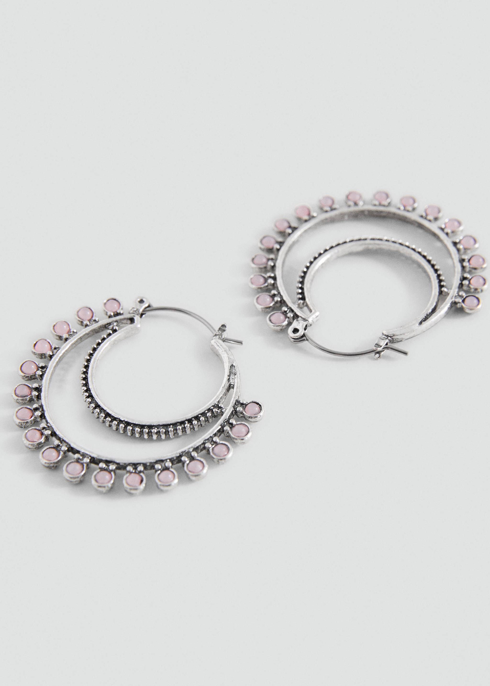 Серьги-полукольца с кварцем - Средний план