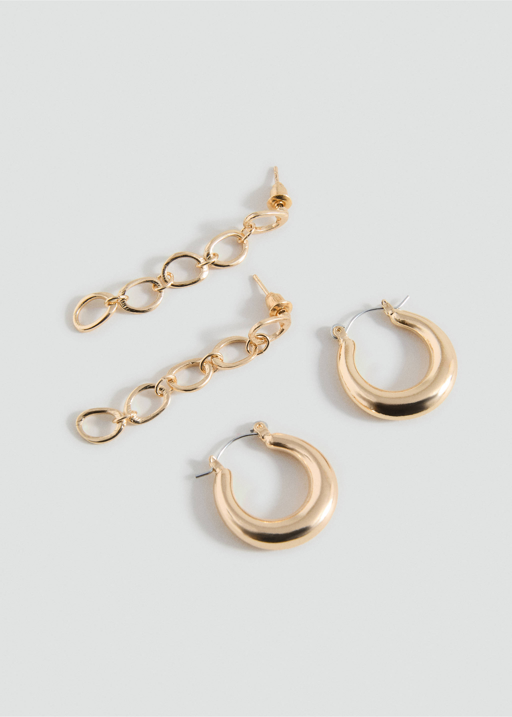 2-pack of earrings - Medium plane, Gold. Ref: 17001192-00.
