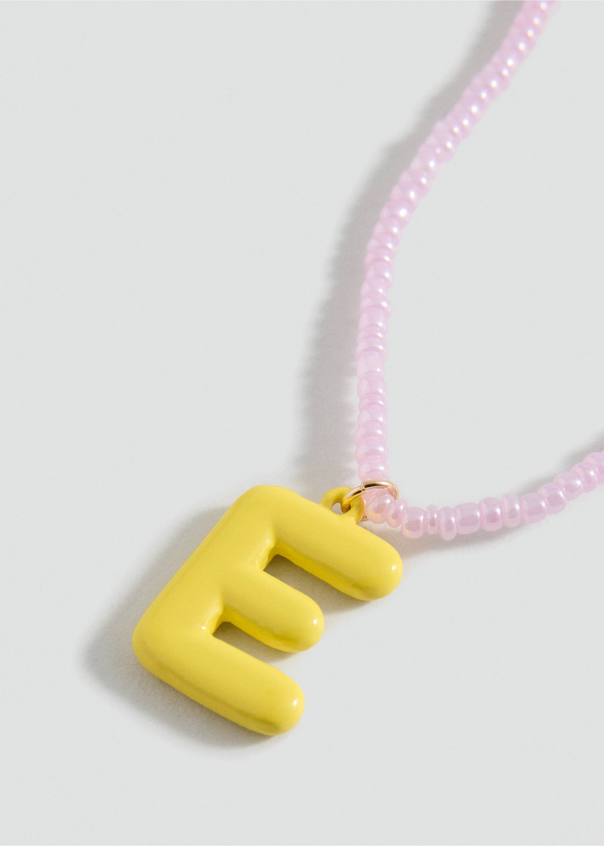 Letters bead necklace - Medium plane, Yellow. Ref: 17001199-00.