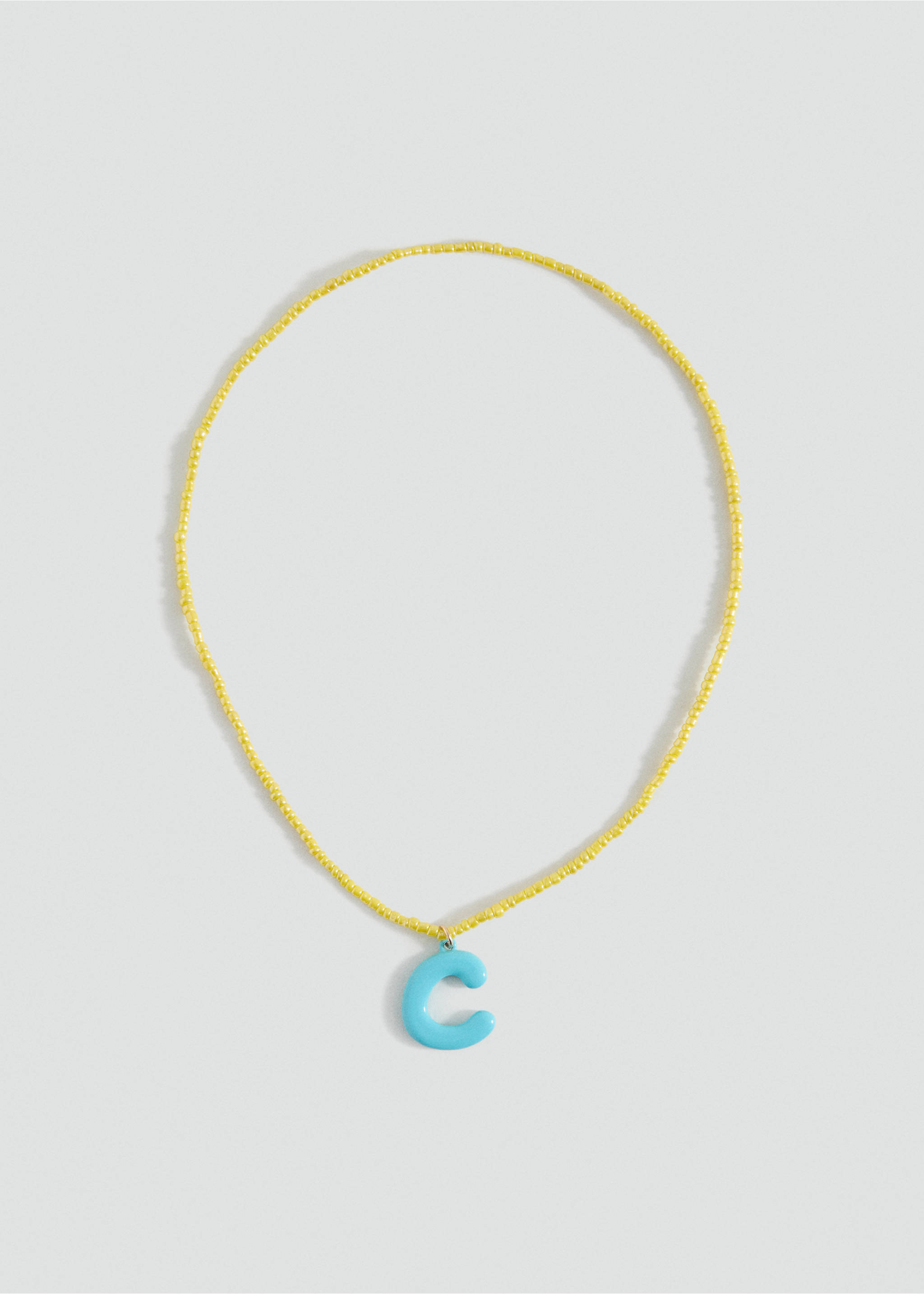 Collier perles lettres - Article sans modèle, Vert d´eau. Ref: 17001199-00.
