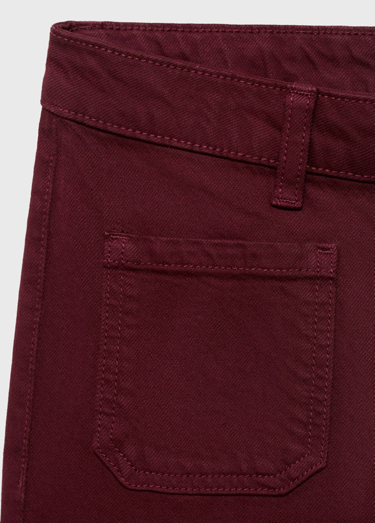 Jeans culotte mid-waist comfort — Burgundy
