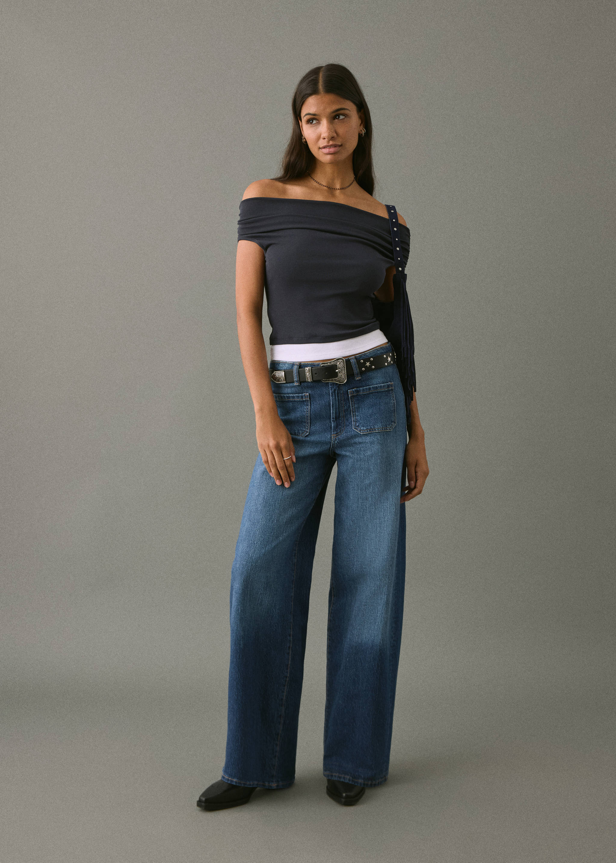 سرال إلى الركبة جينز - رؤية عامة