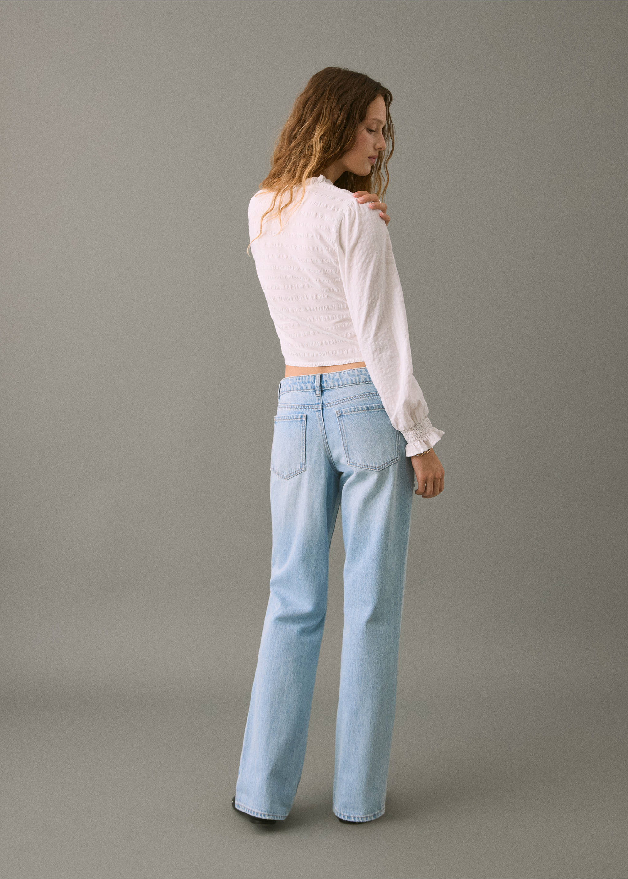 Jeans straight-fit rotos - Reverso del artículo, Azul claro. Ref: 17001204-00.