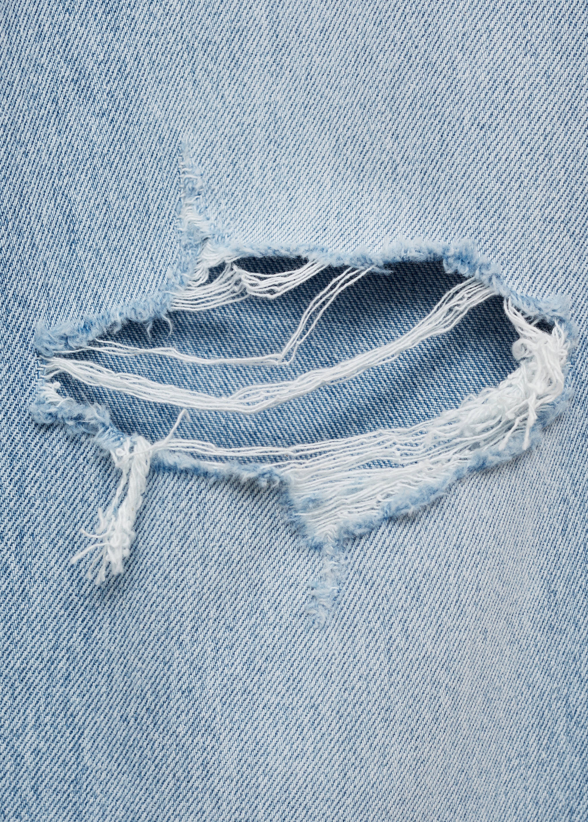 بنطلون جينز ممزق بقصة مستقيمة - تفاصيل المنتج 0