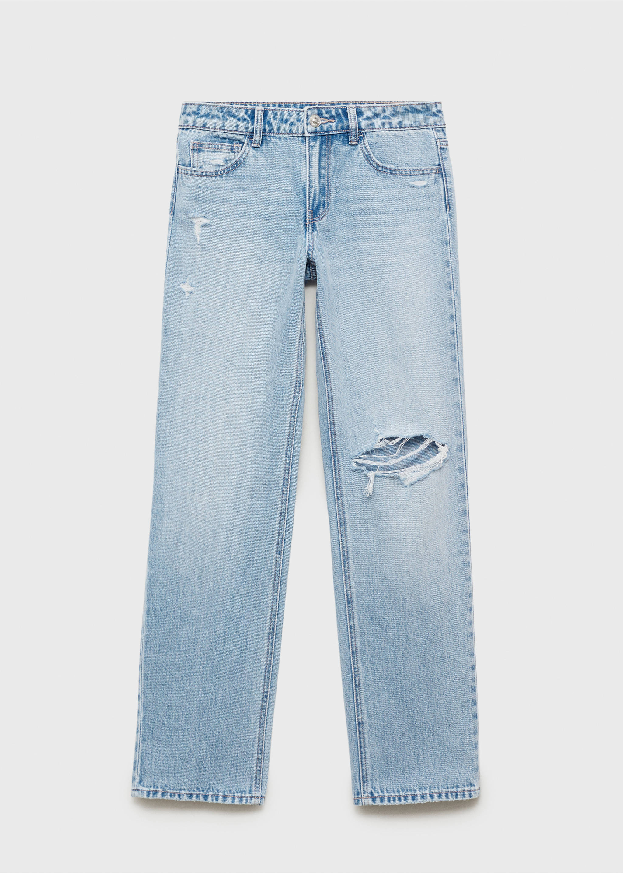 Jeans straight-fit rotos - Artículo sin modelo, Azul claro. Ref: 17001204-00.