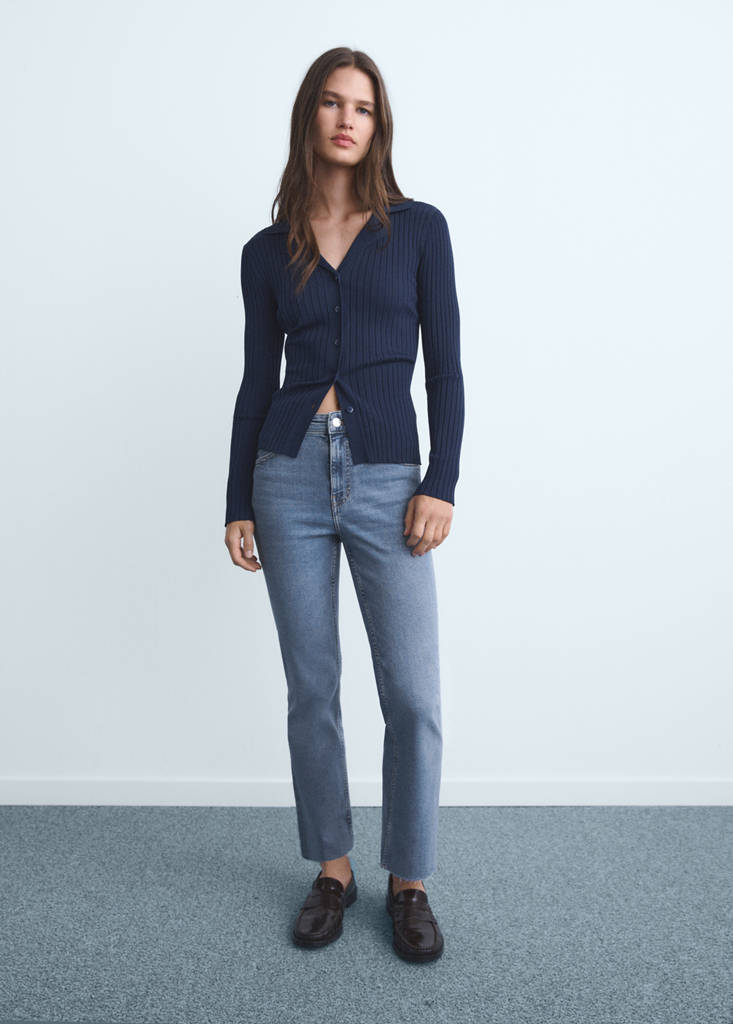 Sienna flared cropped jeans — Medium Blue