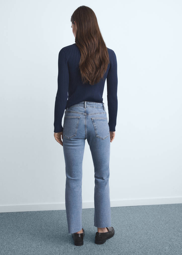 Sienna flared cropped jeans — Medium Blue