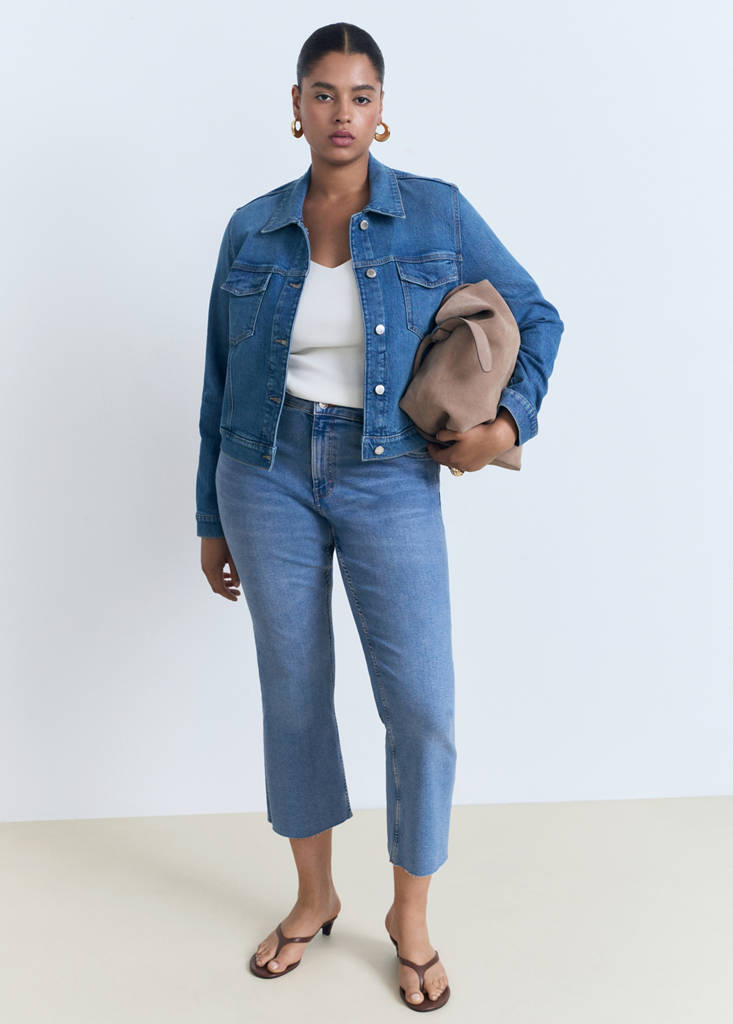 Sienna flared cropped jeans — Medium Blue