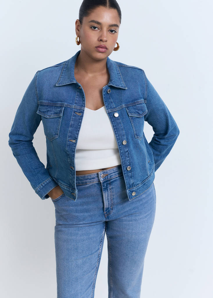 Sienna flared cropped jeans — Medium Blue