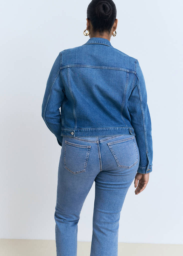 Sienna flared cropped jeans — Medium Blue