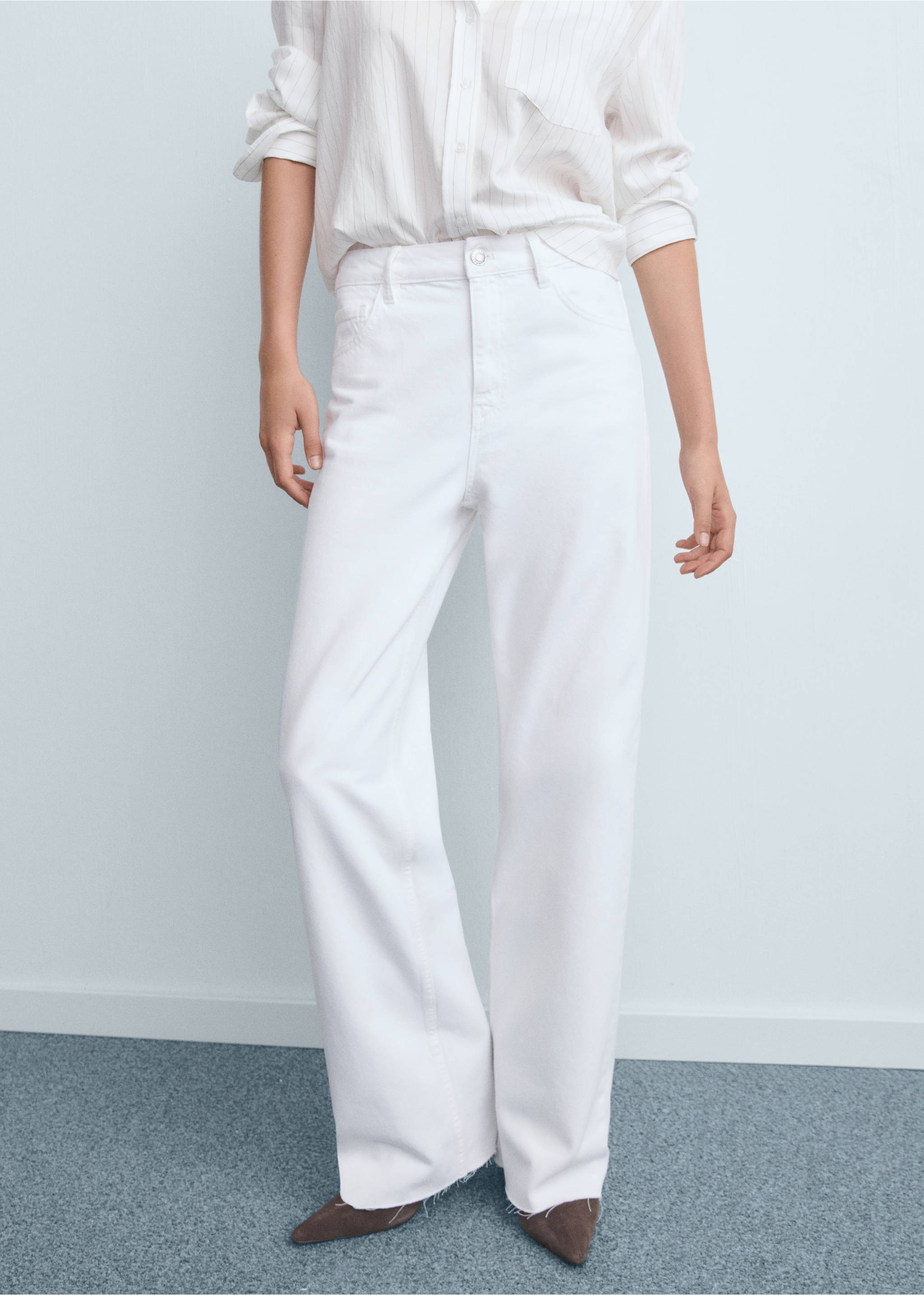 Jean Danila large taille haute - Plan moyen, Blanc. Ref: 17001206-00.