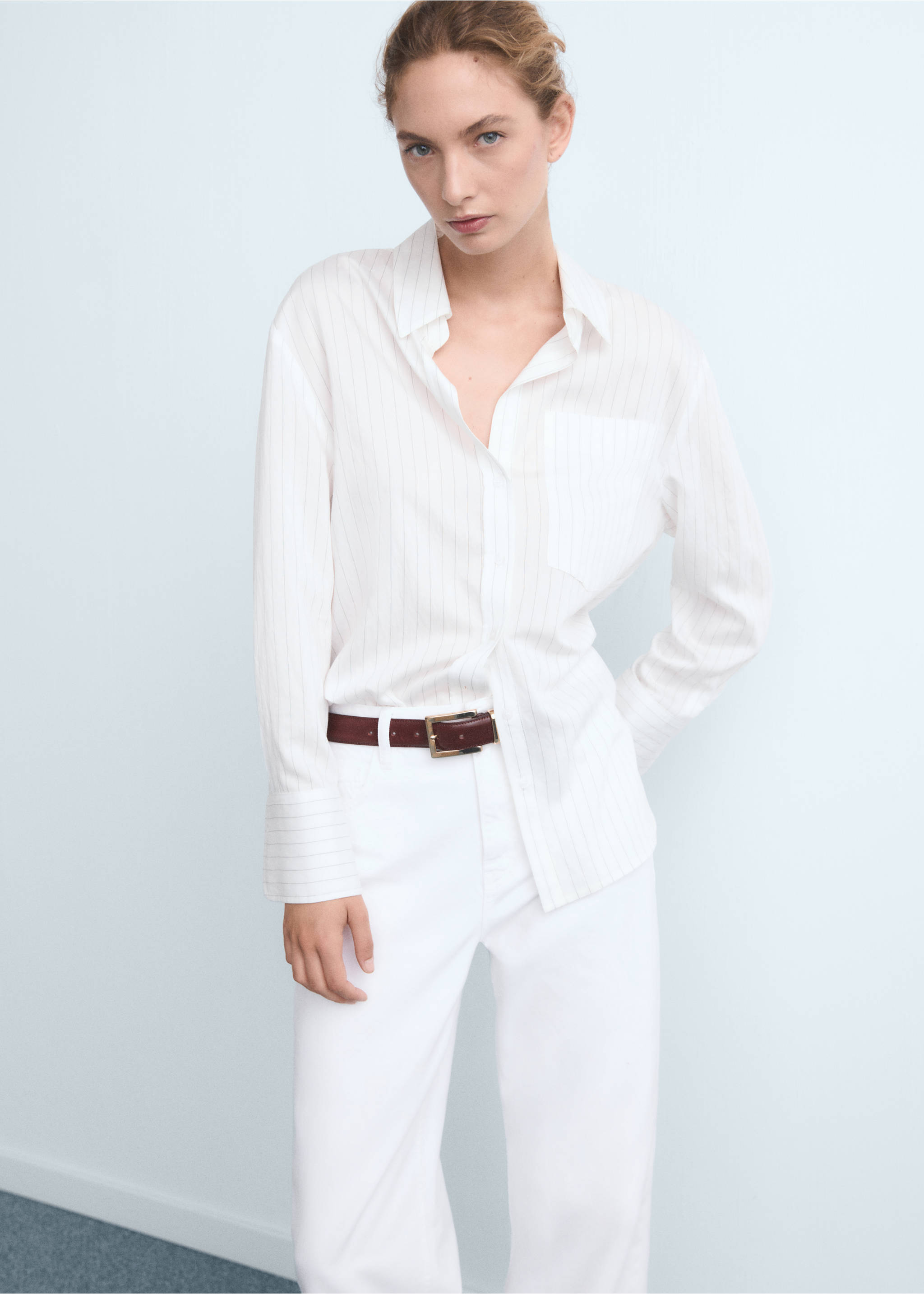 Jean Danila large taille haute - Détail de l'article 1, Blanc. Ref: 17001206-00.