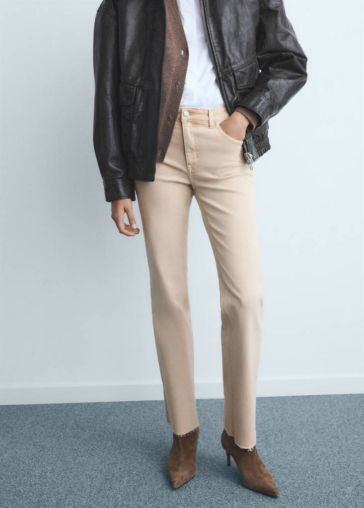 Sienna flared cropped jeans — Sand