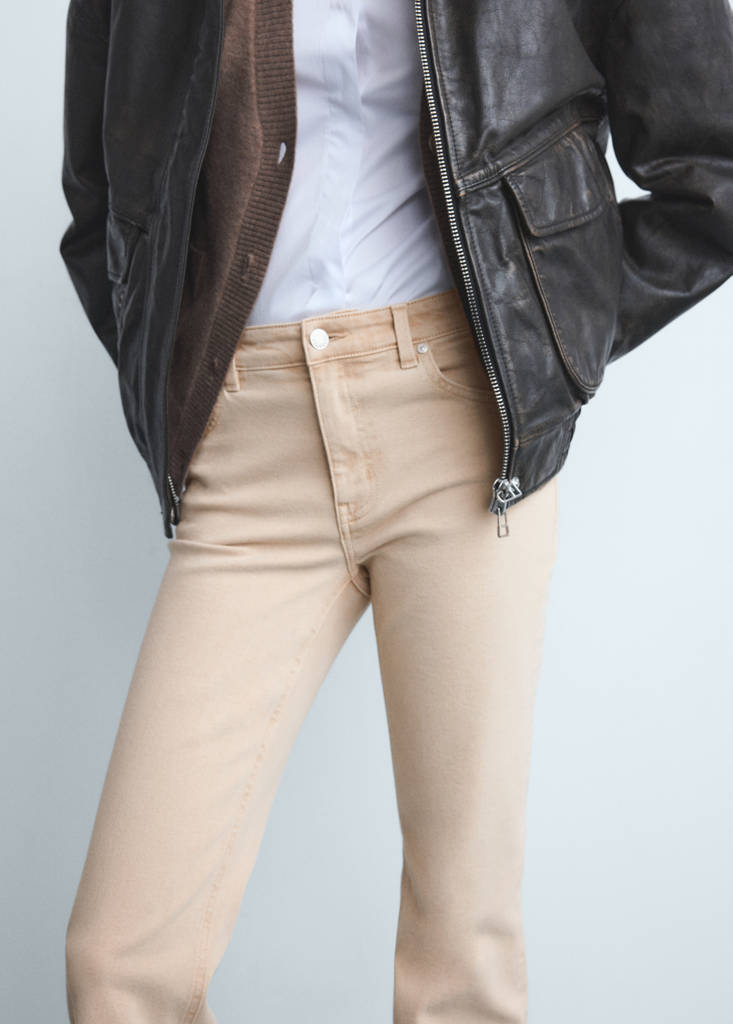 Sienna flared cropped jeans — Sand