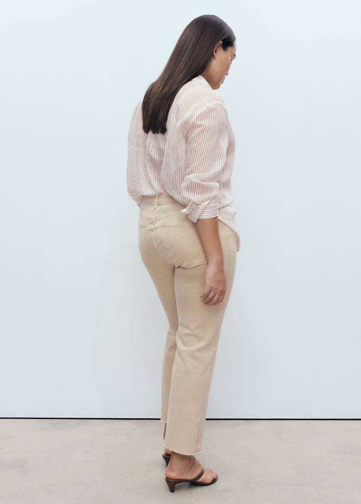 Sienna flared cropped jeans — Sand