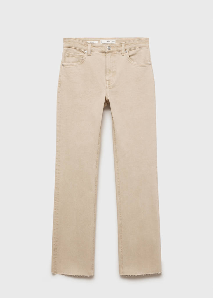 Sienna flared cropped jeans — Sand