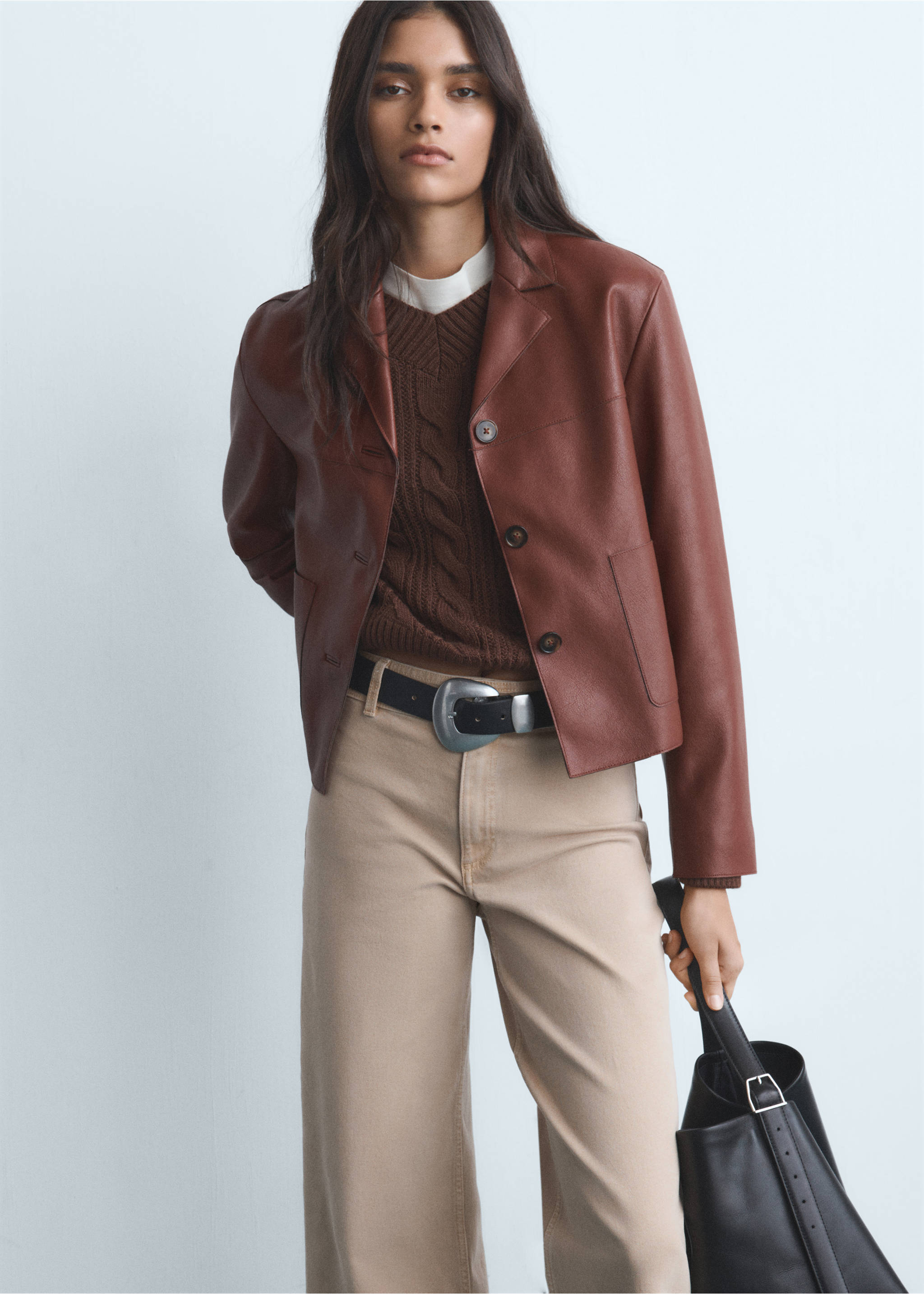 Jean style jupe-culotte Catherin taille haute - Détail de l'article 1, Sable. Ref: 17001210-00.