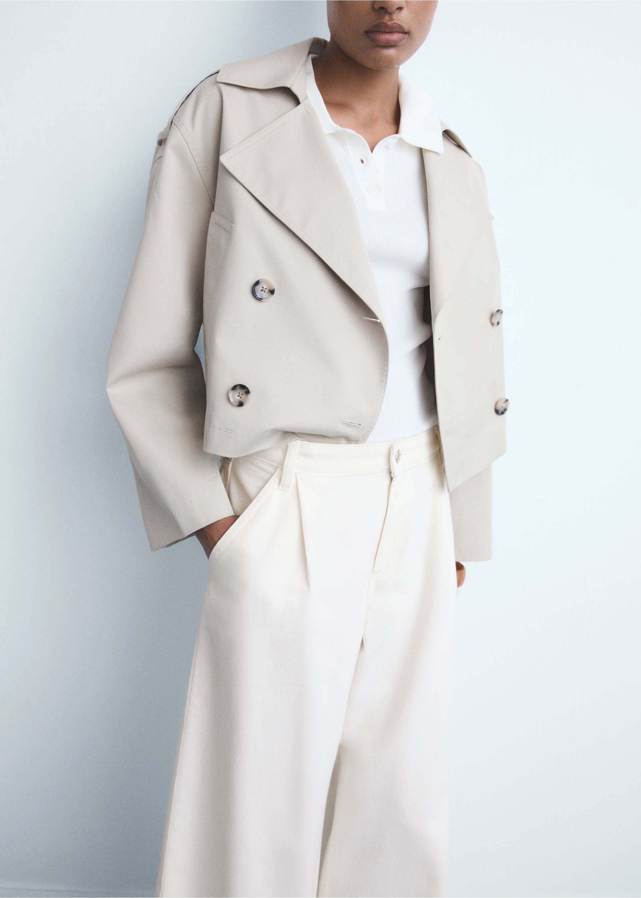 Jean large à pinces - Détail de l'article 1, Blanc cassé. Ref: 17001211-00.