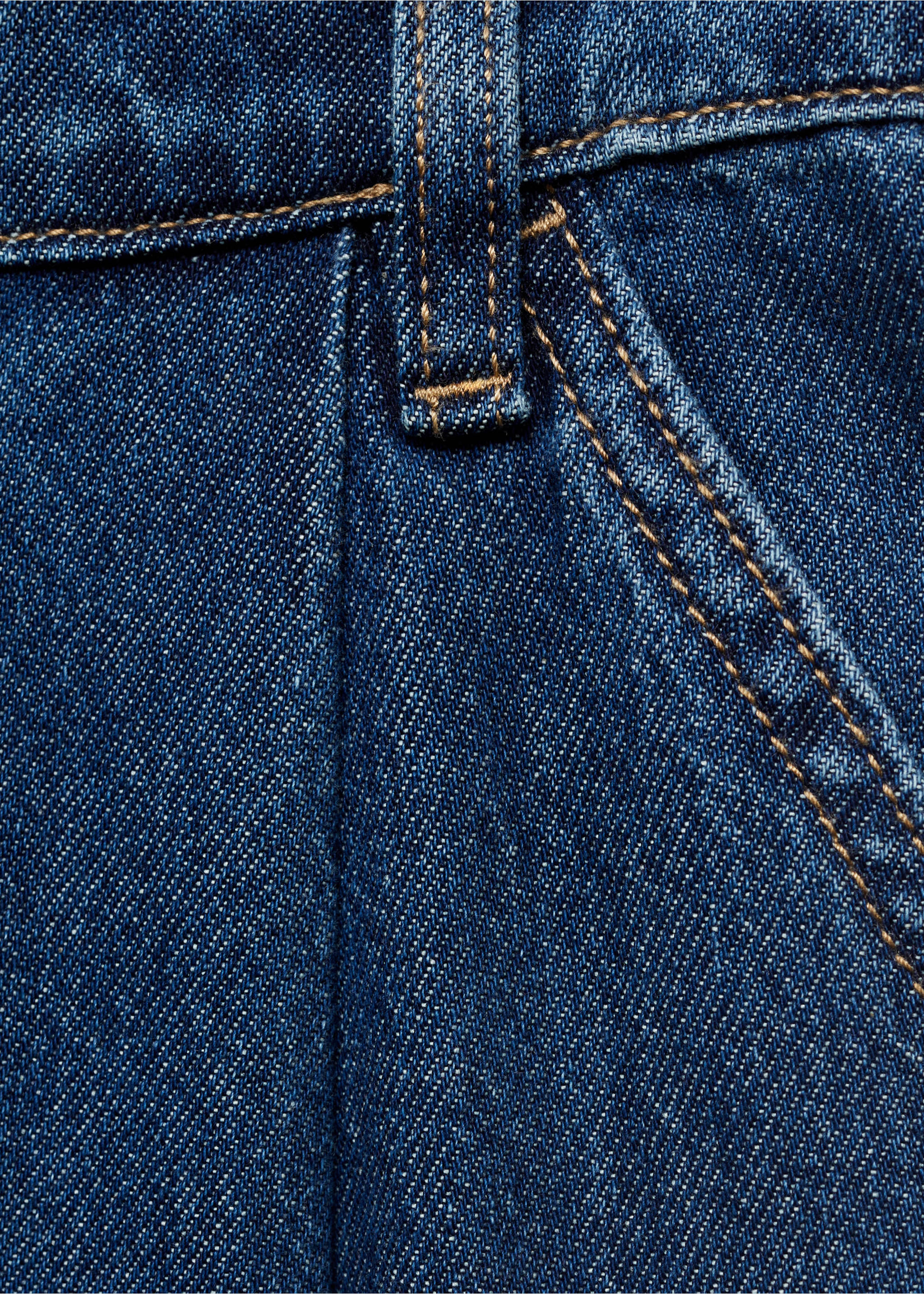 Wideleg jeans met bandplooien - Detail van het artikel 8, Open blauw. Ref: 17001212-00.