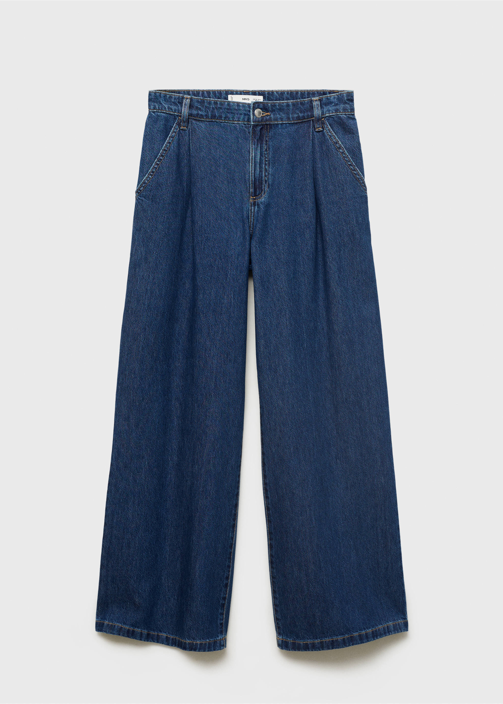 Wideleg jeans met bandplooien - Artikel zonder model, Open blauw. Ref: 17001212-00.