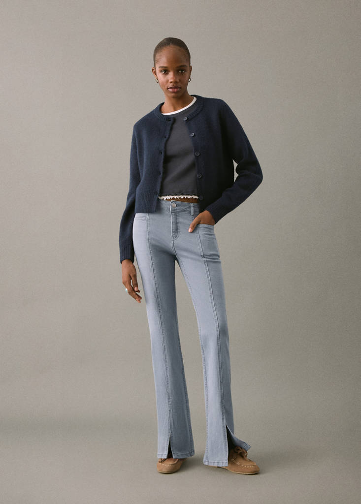 Flared jeans with opening — Blue