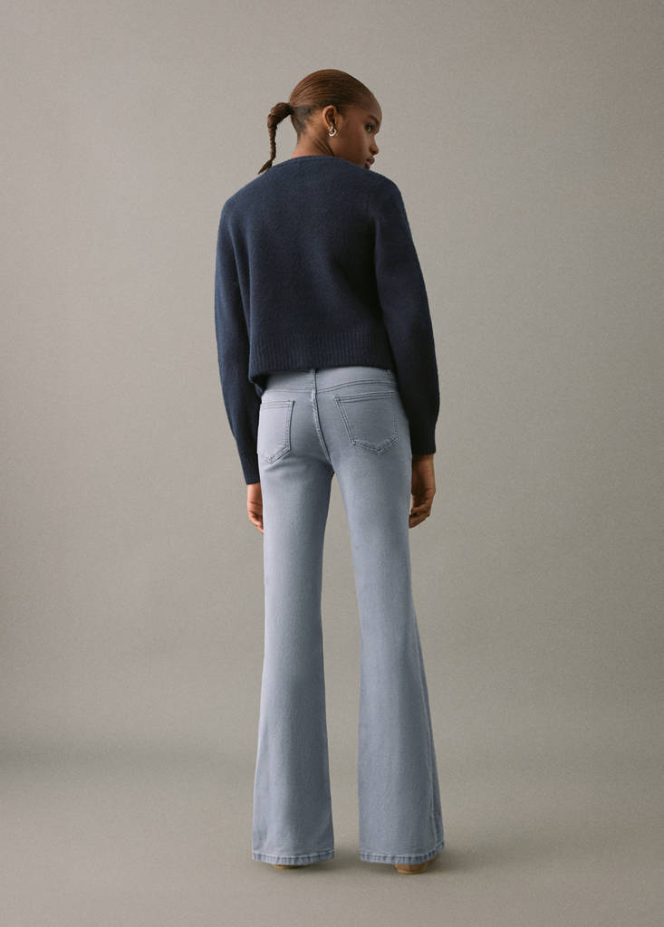 Flared jeans with opening — Blue