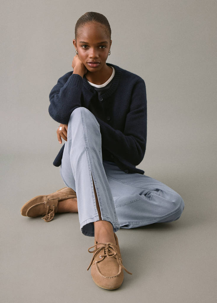 Flared jeans with opening — Blue