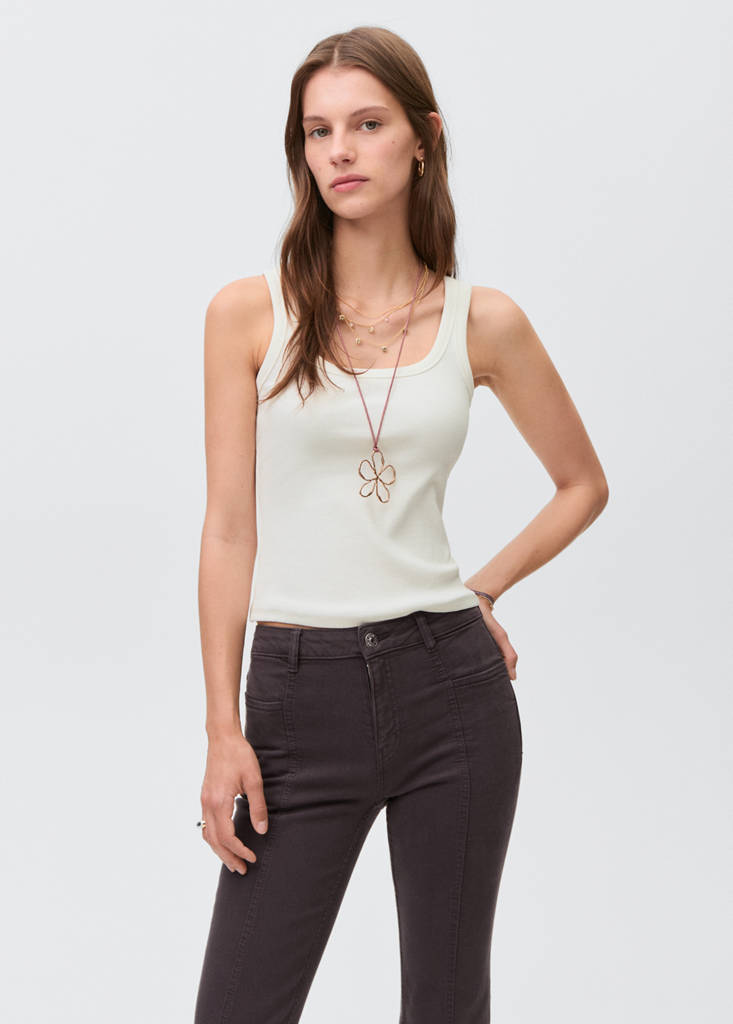 Flared jeans with opening — Charcoal