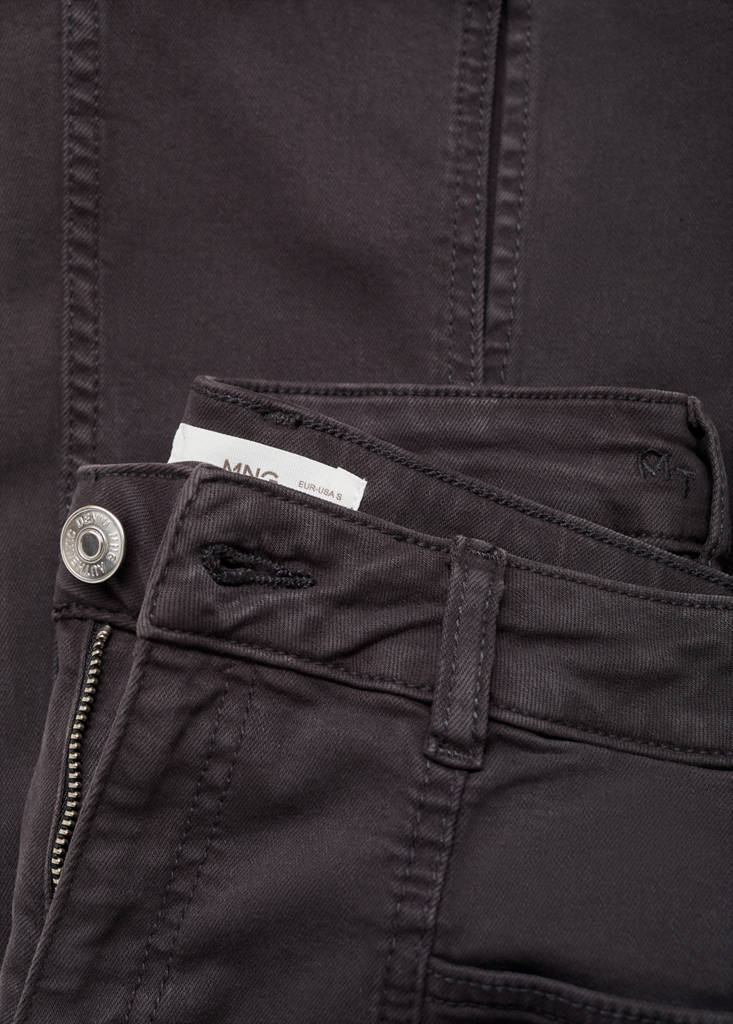 Flared jeans with opening — Charcoal