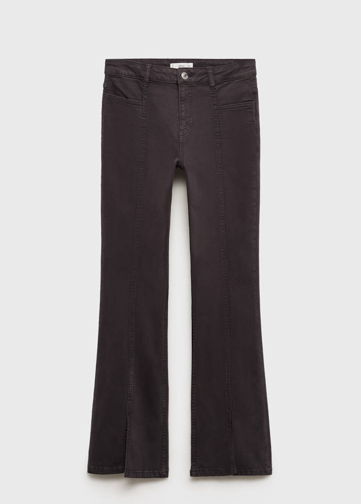 Flared jeans with opening — Charcoal