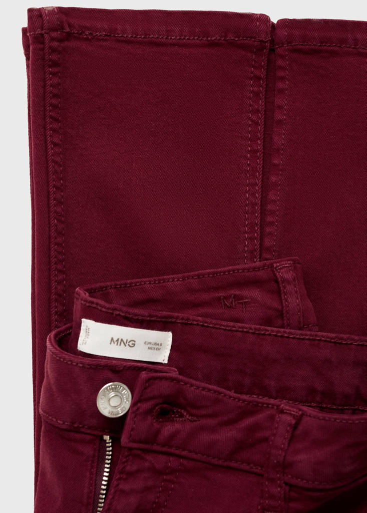 Flared jeans with opening — Burgundy