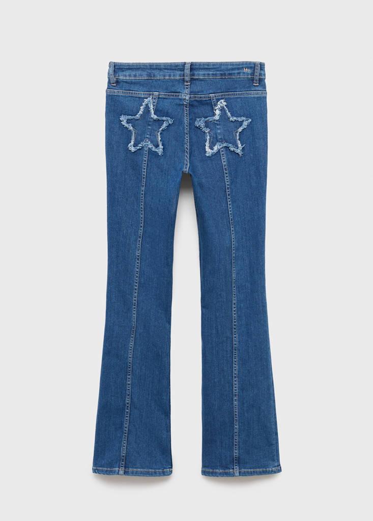 Flared jeans with stars — Dark Blue