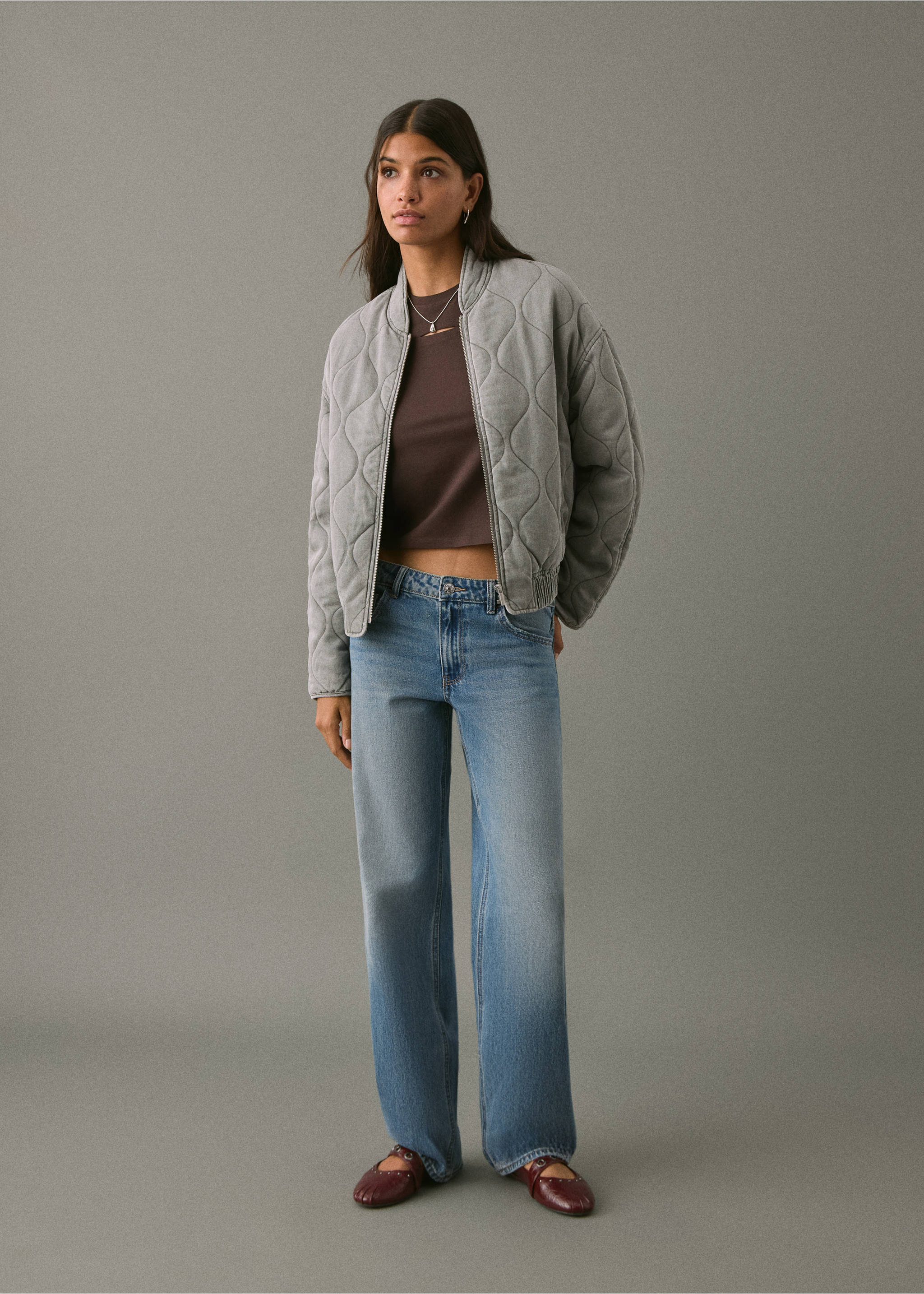 Jeans straight fit - Plano general, Azul medio vintage. Ref: 17001218-00.