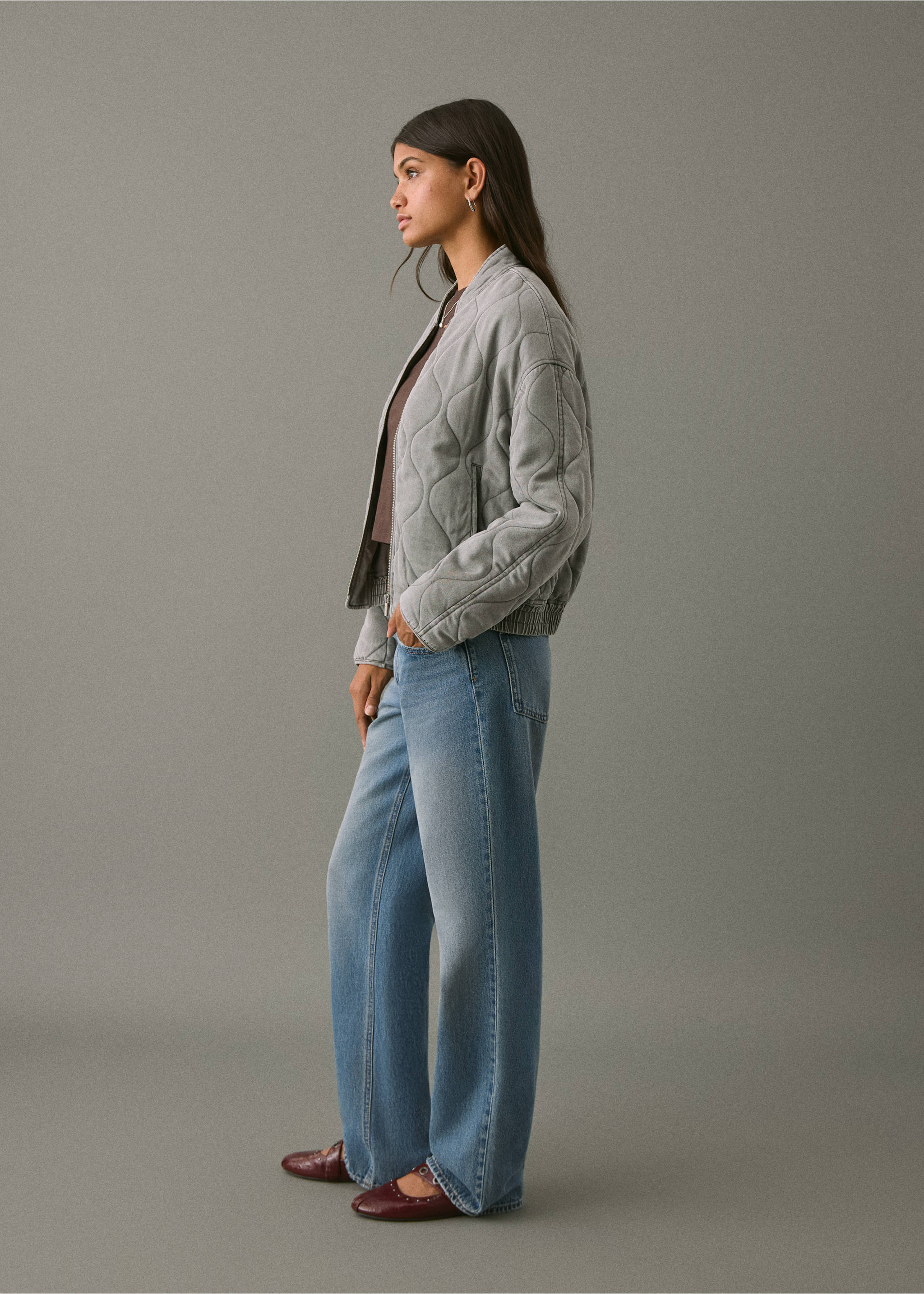 Jeans straight fit - Plano medio, Azul medio vintage. Ref: 17001218-00.