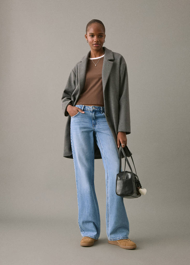MANGO TEEN - Jean straight fit bleu clair - L - Fille Teen