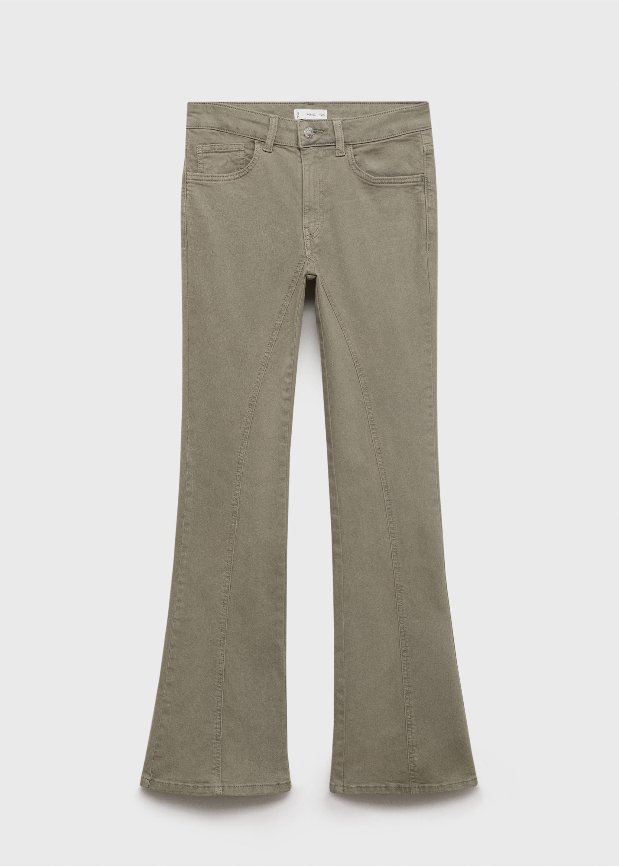 Jeans flare costuras decorativas - Artículo sin modelo, Khaki. Ref: 17001220-00.