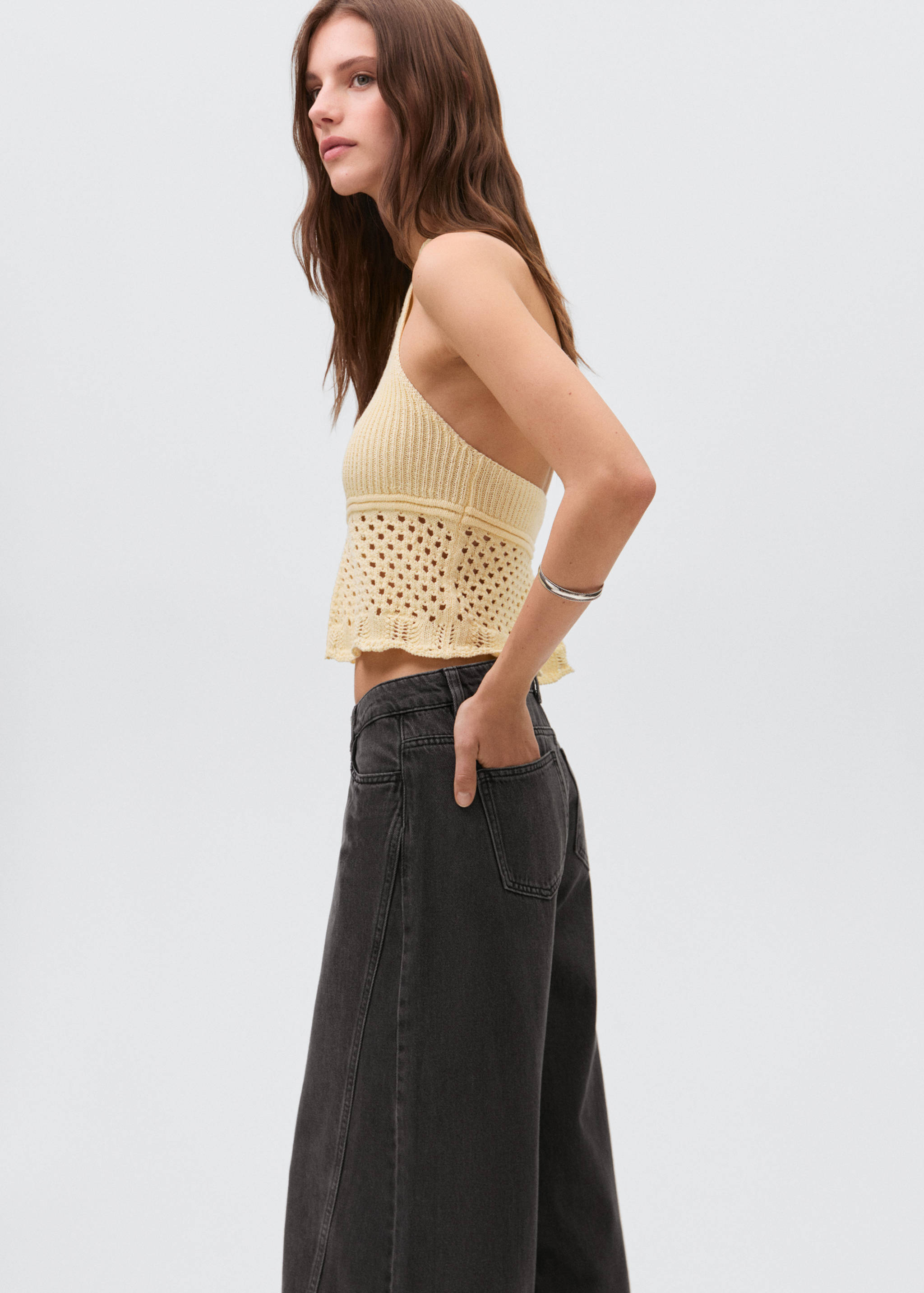 Jeans wide leg detalle costuras - Detalle del artículo 2